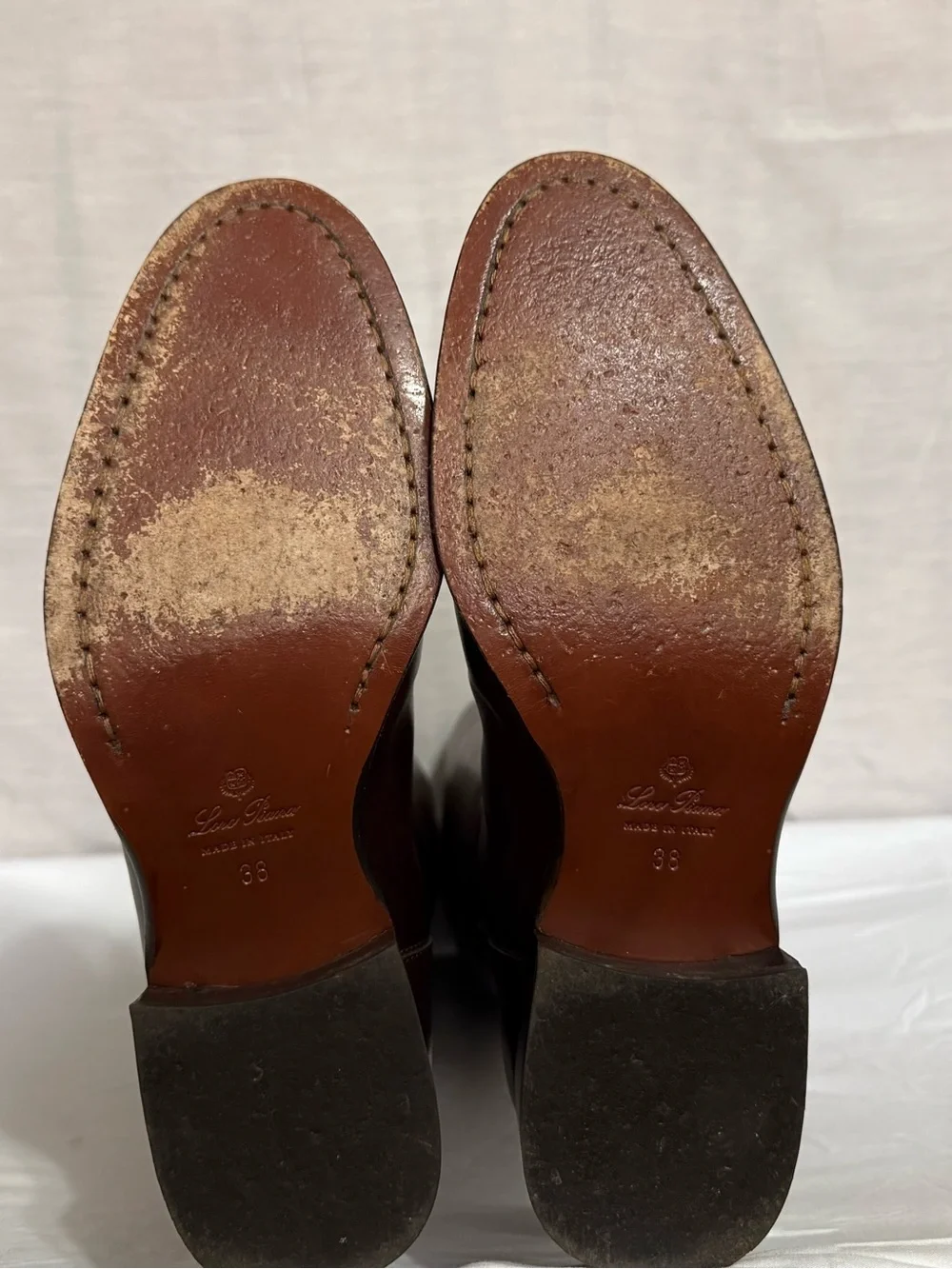 Loro Piana Wellington Brown Calf Leather Riding Boots EU 38